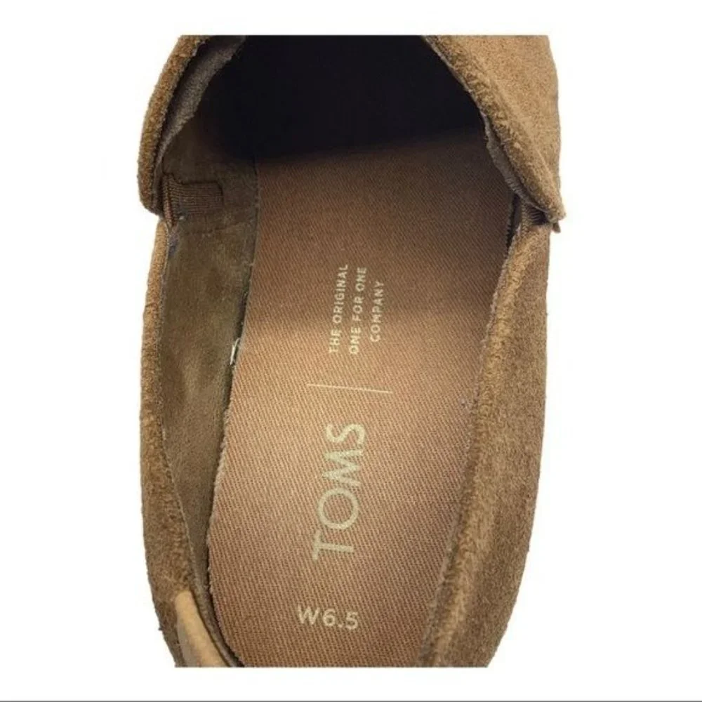 TOMS Shaye Leather Ankle Boot Women Size 6.5 Slip-On‎ Suede Leather 1.25